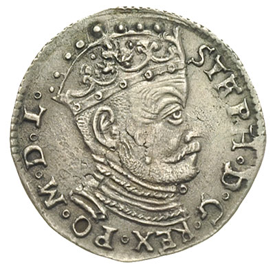trojak 1581, Wilno, odmiana bez herbu podskarbiego, Iger V.81.2.c (R5), Ivanauskas 4SB22-9, bardzo rzadki