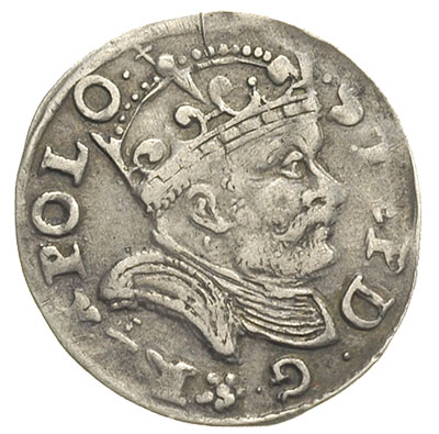 trojak 1586, Poznań, data z lewej strony monety, Iger P.86.2.e (R1)