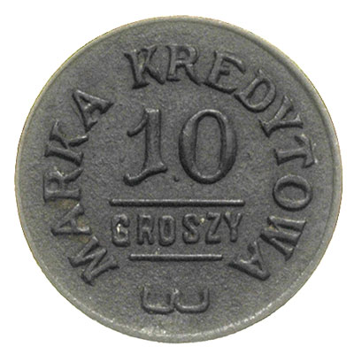 Staszów, 10 groszy Spółdzielni Wojskowej Garnizonu, cynk, Bart. 214 (R6a), ładnie zachowane