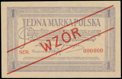 1 marka polska 17.05.1919, WZÓR, seria SER., num