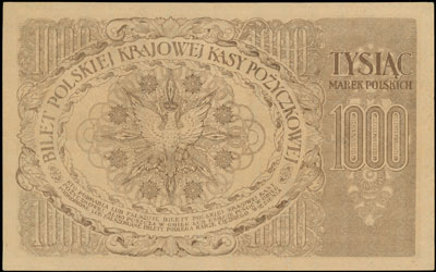 1.000 marek polskich 17.05.1919, seria A, fałszerstwo z epoki, Miłczak 22, papier ze znakiem wodnym \pionowe prążki\""