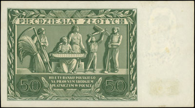 50 złotych 11.11.1936, seria AD 1957544, Miłczak 77a, Lucow 689 (R7), minimalne plamki, bardzo ładnie zachowane jak na ten rzadki typ banknotu