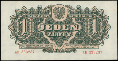1 złoty 1944, \obowiązkowym, seria AB