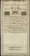 10 złotych 8.06.1794, seria E, widoczny niewielki fragment firmowego znaku wodnego, Miłczak A2, Lu..