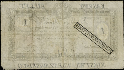 1 talar 1.12.1810, podpis Aleksander Potocki, stempel na stronie odwrotnej, Miłczak A12bg, Lucow 57 (R2)