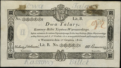 2 talary 1.12.1810, podpis Walenty Sobolewski, s