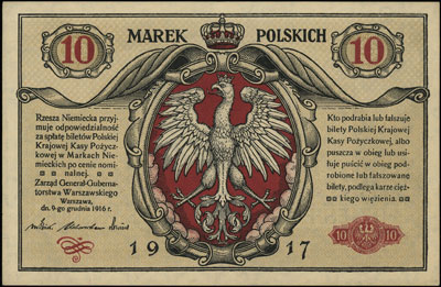 10 marek polskich 9.12.1916, \Generał, \"biletów, seria A