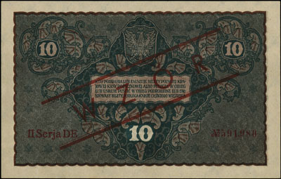 10 marek polskich 23.08.1919, WZÓR, II seria DE,