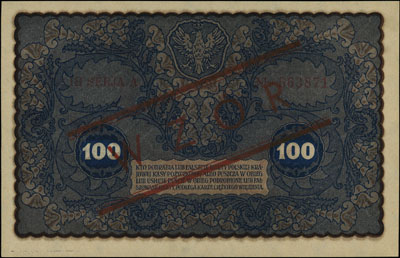 100 marek polskich 23.08.1919, WZÓR, I seria A, 