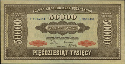 50.000 marek polskich 10.10.1922, seria F, Miłczak 33, Lucow 425 (R3), bardzo ładne