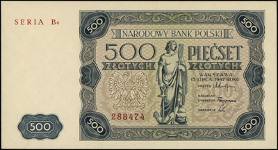 500 złotych 15.07.1947, seria B4, Miłczak 132d, 