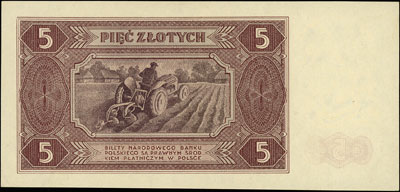 5 złotych 1.07.1948, seria E, Miłczak 135a, Lucow 1246 (R3), wyśmienite