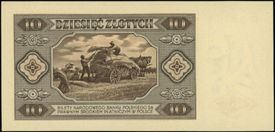 10 złotych 1.07.1948, seria AY, Miłczak 136b, Lucow 1253a (R1), wyśmienite