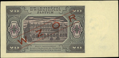 20 złotych 1.07.1948, seria GL 0000006, WZÓR Jar
