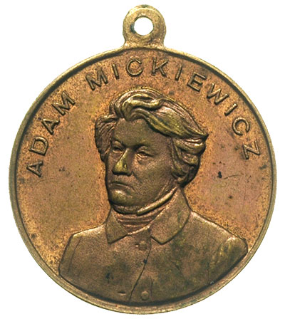 medalik z uszkiem niesygnowany wybity w 1898 r,.
