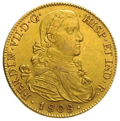 8 escudo 1808 / M-TH, Meksyk, złoto 26.99 g, Cay