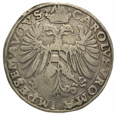 talar 1549, z tytulaturą Karola V, srebro 28.24 g, Dav. 9682, Beckenbauer 2106, Plato 93, rzadki rocznik