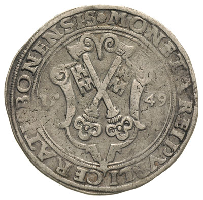 talar 1549, z tytulaturą Karola V, srebro 28.24 g, Dav. 9682, Beckenbauer 2106, Plato 93, rzadki rocznik