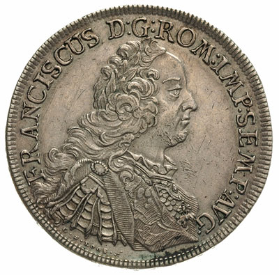 talar 1756 / I.C.B., z tytulaturą Franciszka I, srebro 28.05 g, Dav. 2618, Beckenbauer 7103, lekko czyszczony