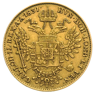 1/2 sovrano 1831/M, Mediolan, złoto 5.63 g, Fr. 