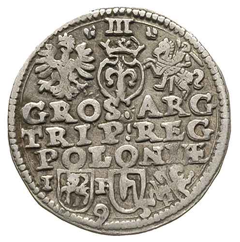 trojak 1595, Lublin, odmiana z herbem Topór, Ige