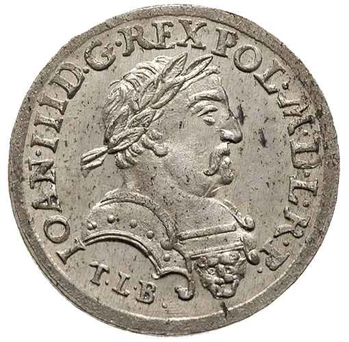 szóstak 1680, Kraków, odmiana z literą C pomiędzy tarczami herbowymi, wyśmienity stan zachowania, rzadko spotykany w tym typie monety