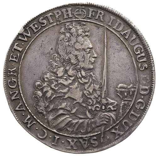 talar 1697, Drezno, Aw: Popiersie króla w prawo,
