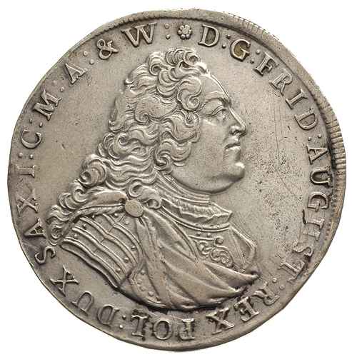 talar 1749, Drezno, Aw: Popiersie w prawo, Rw: Tarcze herbowe, 28.85 g, Schnee 1028, Kahnt 531