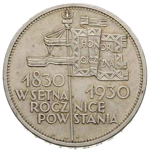 5 złotych 1930, Warszawa, Sztandar, Parchimowicz 115.a, ładny egzemplarz