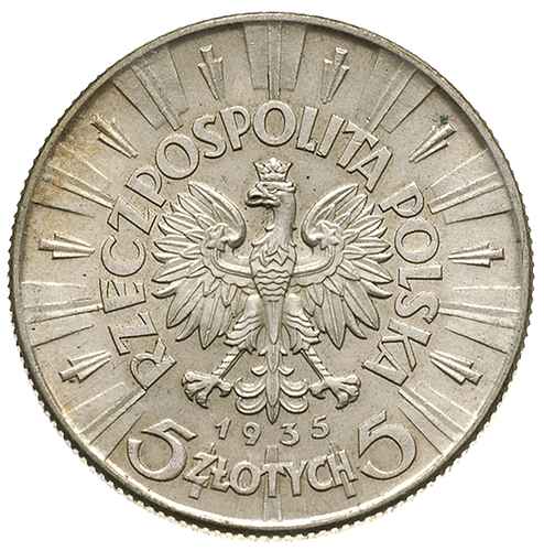 5 złotych 1935, Warszawa, Józef Piłsudski, Parchimowicz 118.b, piękne, delikatna patyna
