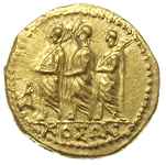 Tracja, Koson, Brutus 42-29 pne, stater, Aw: Konsul Brutus w towarzystwie dwóch liktorów kroczący ..