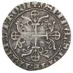RODOS, Zakon Joanitów, Dieudonné of Gozo 1346-1353, gigliato, Aw: Zakonnik klęczący w lewo przed k..
