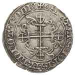 RODOS, Zakon Joanitów, Roger de Pins 1355-1365, gigliato, Aw: Zakonnik klęczący w lewo przed krzyż..