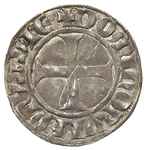 Winrych von Kniprode 1351-1382, kwartnik, Aw: Tarcza Wielkiego Mistrza, wokoło MAGISTER GENERALIS,..