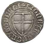 Winrych von Kniprode 1351-1382, szeląg, Aw: Tarcza Wielkiego Mistrza, wokoło MAGST WVNRICS PRIMS, ..