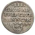trojak 1537, Gdańsk, na awersie odmiana napisu PRVS, Iger G.37.1.b (R1)