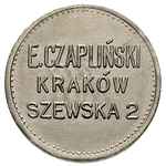 zestaw żetonów rabatowych o nominałach 3, 5, 10, 20, 50, 100, Aw: Napis E. Czapliński / Kraków / S..