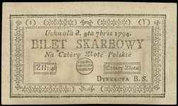 4 złote polskie 4.09.1794, seria 1-Y, Miłczak A11a, Lucow 43y (R0)