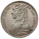 Maria Leszczyńska królowa Francji, -żeton 1737, sygnowany DU VIVIER F, Aw: Popiersie w lewo, w oto..