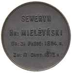hr. Seweryn Mielżyński, -medal pośmiertny 1871 r., Aw: Napis poziomy SEWERYN HR MIELŻYŃSKI. Rw: W ..