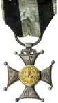 Księstwo Warszawskie, -Krzyż Srebrny Orderu Virtuti Militari V klasa miniatura, wersja z herbami P..
