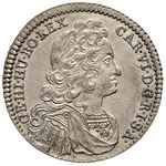 Karol VI 1711-1740, 6 krajcarów 1737, Hall, Her. 679, ładne lustro mennicze
