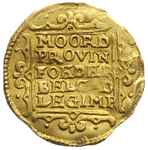 Geldria, dukat 1650, złoto 3.37 g, Delm. 649, Ver. 2.2, Purm. Ge46, ślady podwójnego odbicia stempla