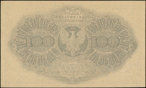 100 marek polskich 15.02.1919, seria BG, numeracja 616142, Lucow 318 (R3) - dołączony do kolekcji po wydrukowaniu katalogu, Miłczak 18c, delikatnie pofalowany papier, ale pięknie zachowany egzemplarz