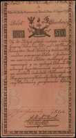 100 złotych 8.06.1794, seria A, numeracja 16780, bez firmowego znaku wodnego, Lucow 33f (R4), Miłc..