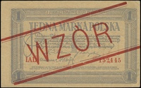 1 marka polska 17.05.1919, seria IAL, numeracja 152,445, po obu stronach ukośny czerwony nadruk \W..