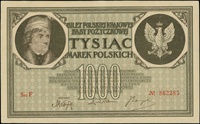 1.000 marek polskich 17.05.1919, seria F, numeracja 862285, Lucow 345 (R4), Miłczak 22b, załamanie..