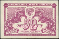 50 groszy 1944, bez oznaczenia serii i numeracji, Lucow 1074 (R2), Miłczak 104a, niezauważalne ugi..