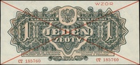 1 złoty 1944, seria CT, numeracja 185760, w klauzuli \obowiązkowym, po obu stronach dwukrotnie prz..