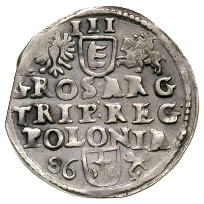 trojak 1586, Poznań, Iger P.86.1.c (R1), patyna